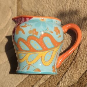 Tracy Porter Colorful Ceramic Creamer with Floral Design